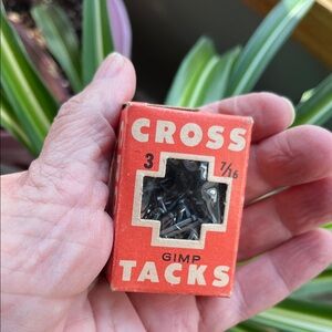 Vtg CROSS Gimp Tacks #3~7/16~Jaffrey,NH~Use~Prop~Display~Mostly Full 9873